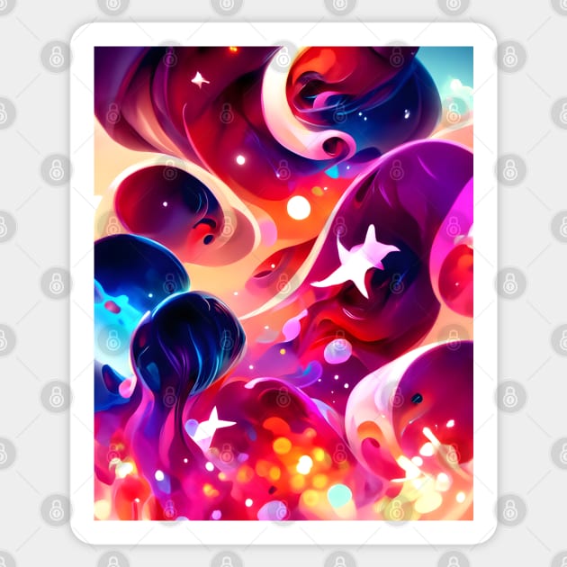 Sea of Stars Fluid Abstract Pattern Sticker by nelloryn